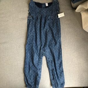 NWT: GAP Kids Chambray Ruffle Romper, 18-24 mos